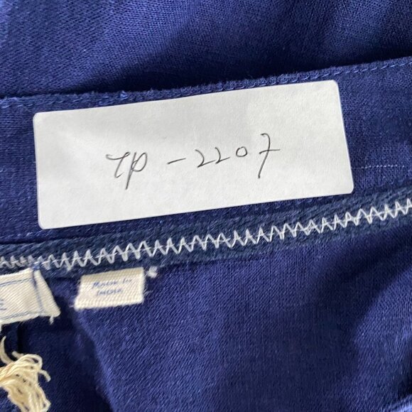 Fat Face Sadie Linen Blend‎ Popover Top Women's Size 14 Navy Blue NWT TP-2207 - Picture 2 of 13